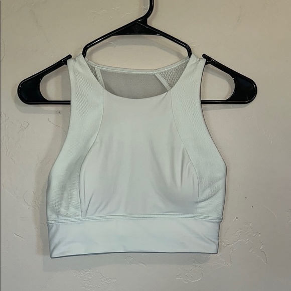 lululemon athletica Tops - Lululemon Align Seafoam Green Mesh Built in Bra Crop Workout Top Size 6